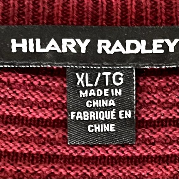 Hilary Radley, knit lightweight sweater, burgandy. - Picture 6 of 6
